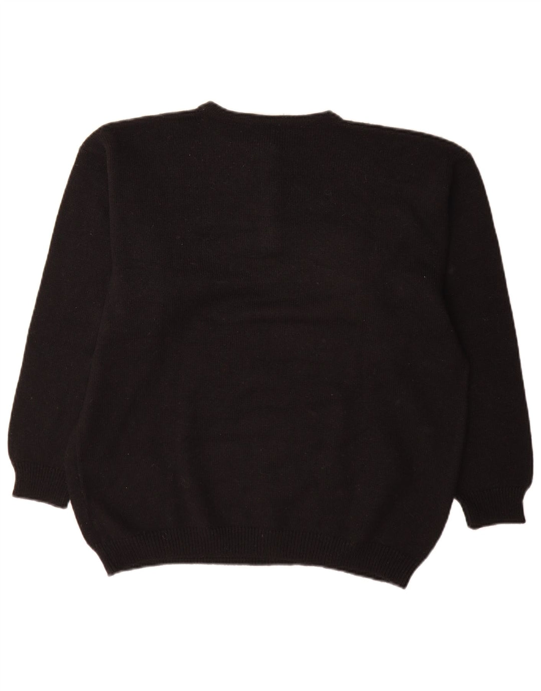 Suéter feminino Baldini com gola redonda e botão Reino Unido 16 grande preto argyle/diamante