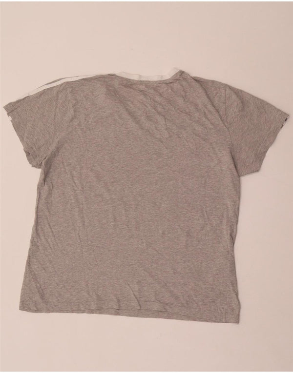 Camiseta feminina Adidas UK 16/18 grande algodão manchado cinza