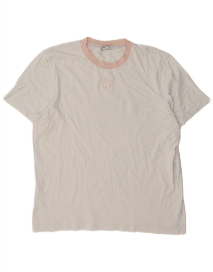Camiseta masculina PUMA grande algodão branco