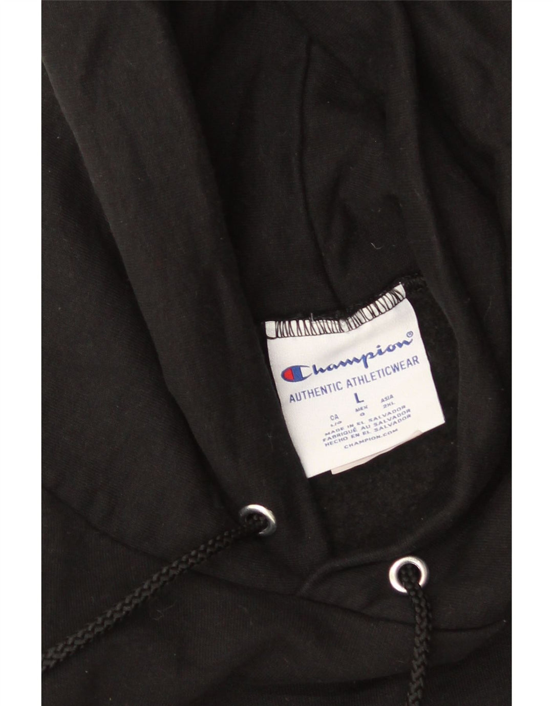 CHAMPION Suéter masculino com capuz grande algodão preto