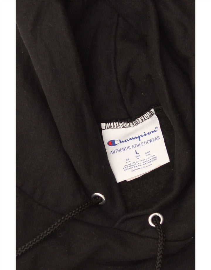 CHAMPION Suéter masculino com capuz grande algodão preto
