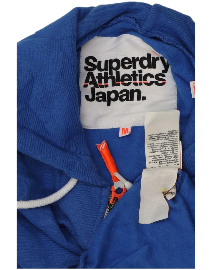 Suéter masculino Superdry com capuz e zíper médio azul algodão