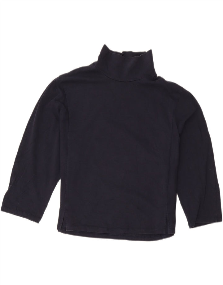 Top feminino Marks & Spencer manga 3/4 Reino Unido 12 algodão azul marinho médio