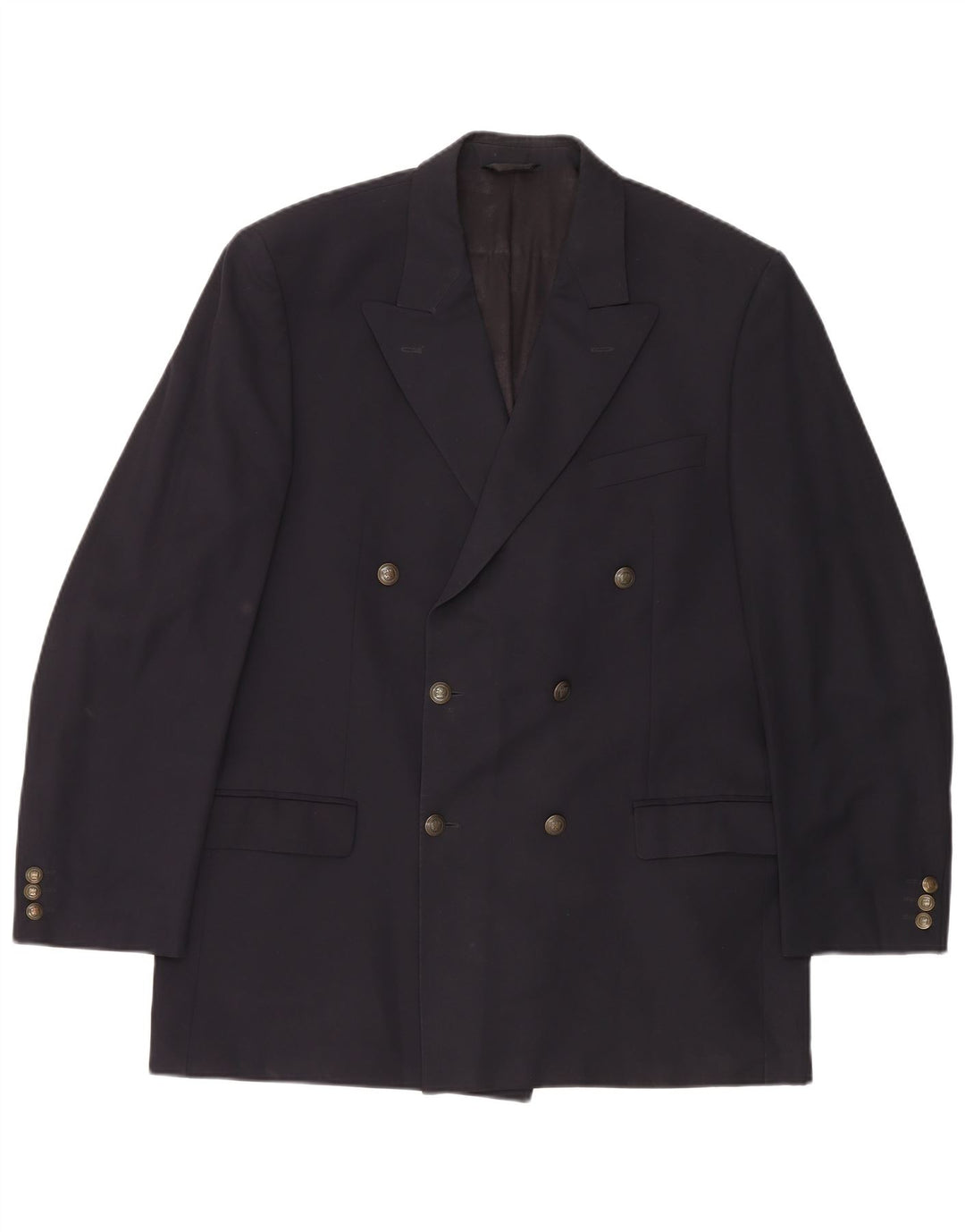 Jaqueta blazer masculina MARKS & SPENCER com peito duplo Reino Unido 42 grande azul marinho