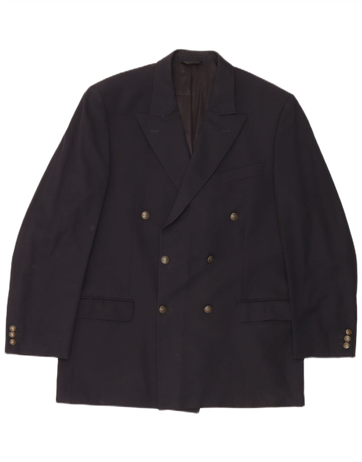 Jaqueta blazer masculina MARKS & SPENCER com peito duplo Reino Unido 42 grande azul marinho