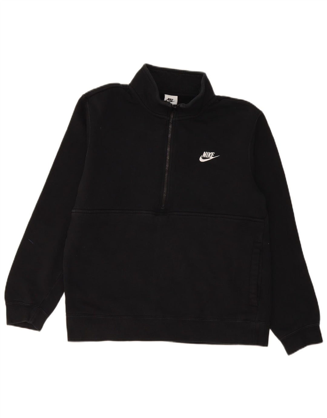 Moletom masculino Nike com zíper e gola alta de algodão preto médio