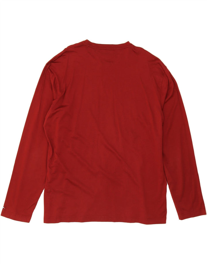 TOMMY HILFIGER Mens Top Long Sleeve XL Burgundy Cotton Vintage Tommy Hilfiger and Second-Hand Tommy Hilfiger from Messina Hembry 