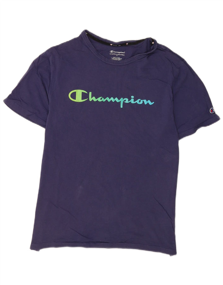 Camiseta masculina Champion Graphic Top Médio Algodão Azul Marinho