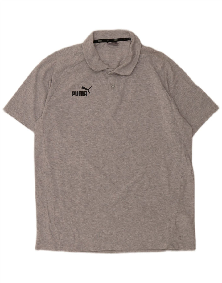Camisa polo masculina PUMA grande algodão cinza