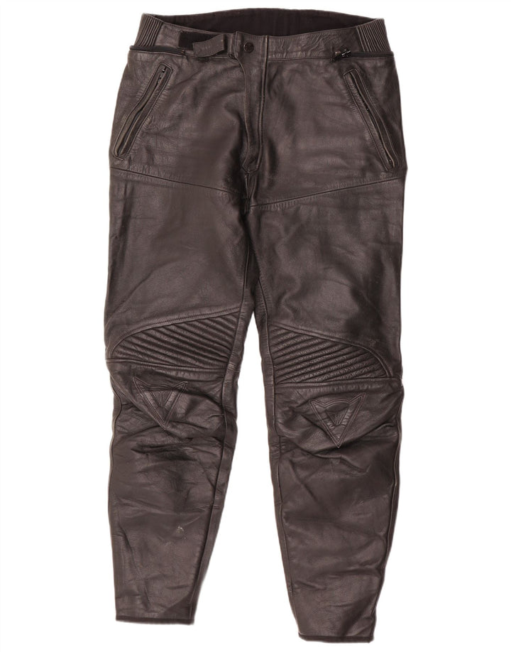 Calça masculina Dainese de couro Moto Racer UE 54 grande W32 L30 preta