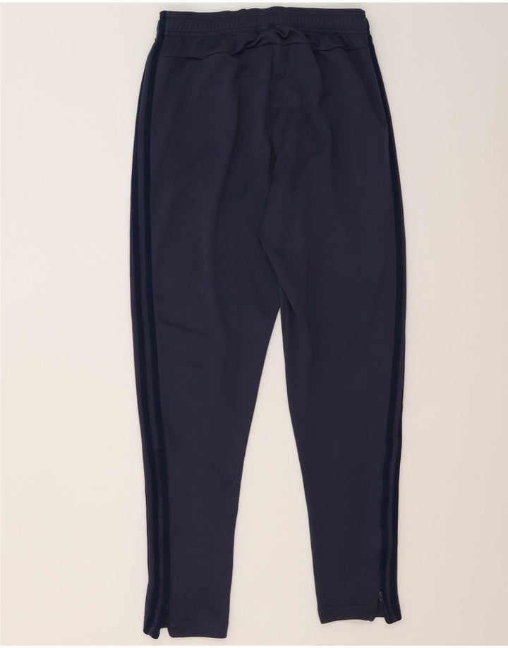 Calças de treino masculinas Adidas UK 40/42 poliéster azul marinho médio