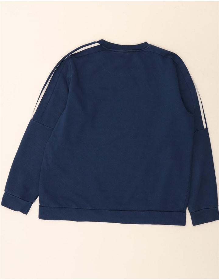 Adidas Mens Moletom Jumper Grande Algodão Azul Marinho