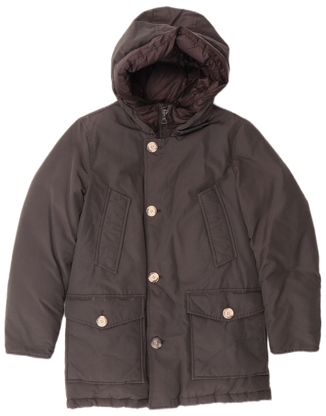 Casaco acolchoado com capuz para meninos WOOLRICH 9-10 anos algodão preto
