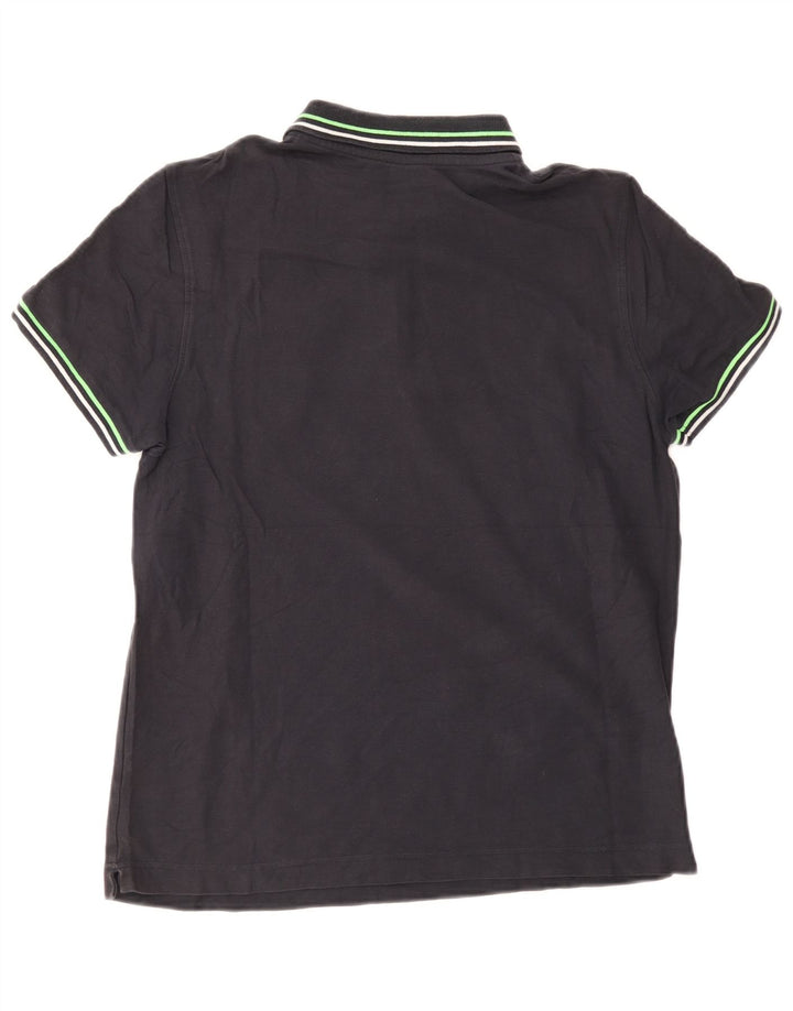 Camisa polo masculina Lotto de algodão listrado preto médio