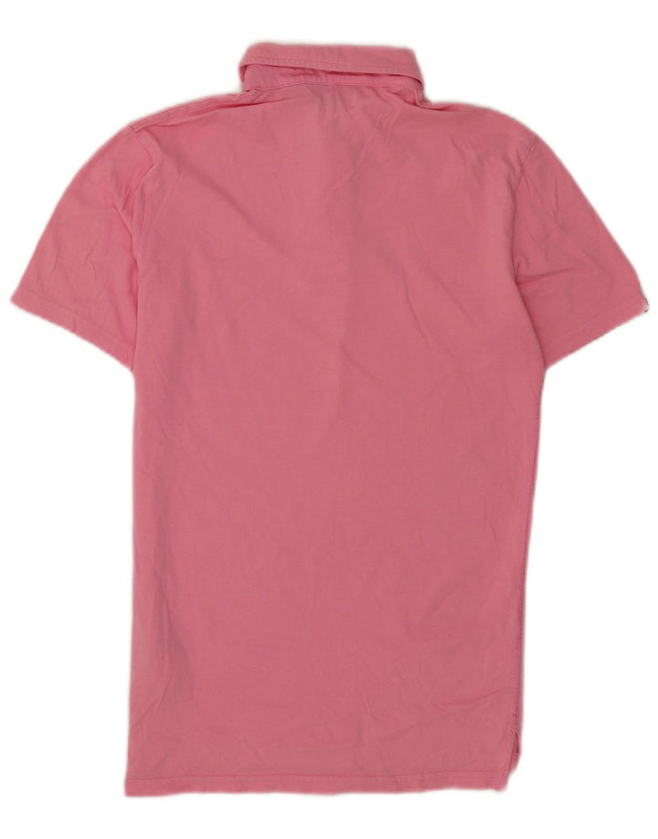 Camisa polo masculina Superdry pequena rosa algodão