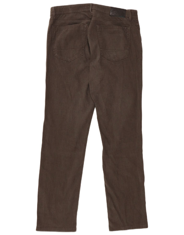 Trussardi Calça masculina reta casual W31 L30 algodão cinza