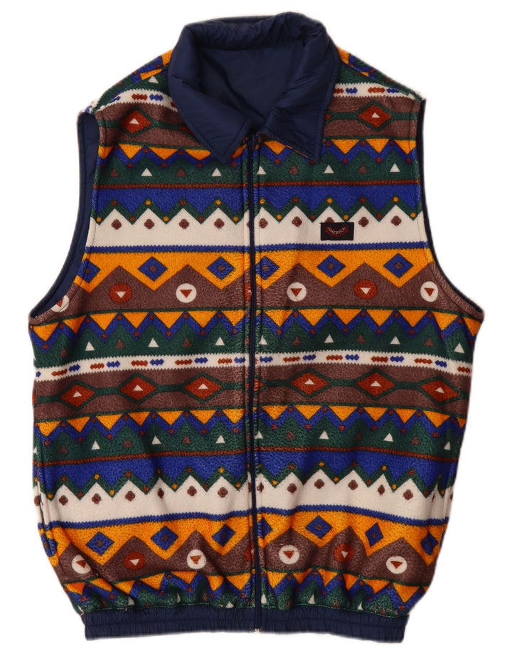 Colete masculino reversível VINTAGE UK 38 médio azul marinho poliamida