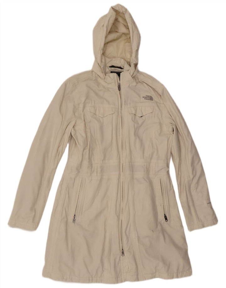 Sobretudo feminino com capuz THE NORTH FACE Reino Unido 14 grande nylon branco