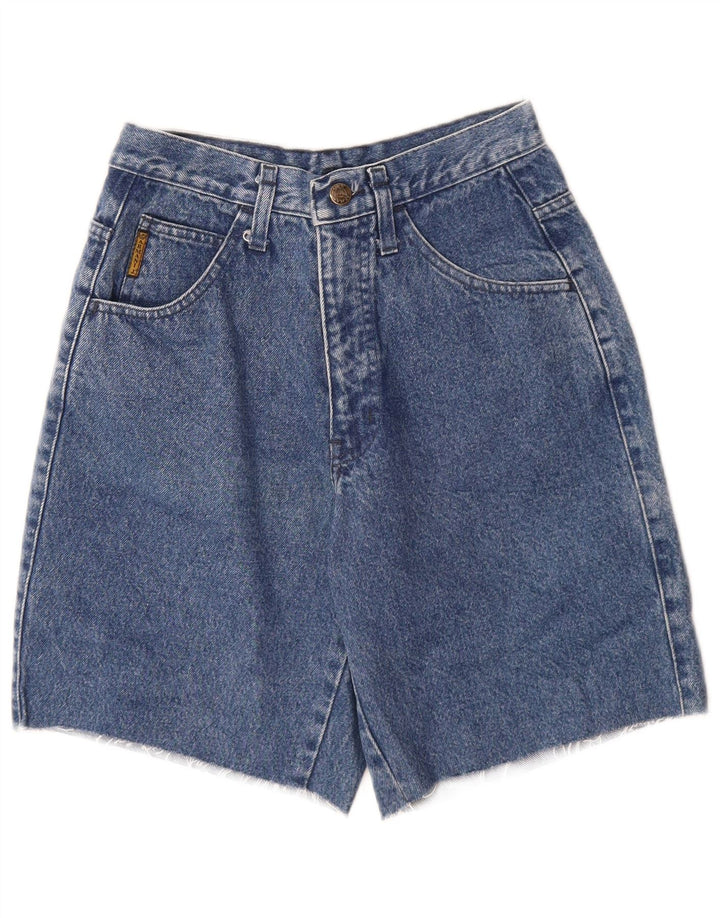 ARMANI Shorts jeans feminino de cintura alta W29 algodão azul médio