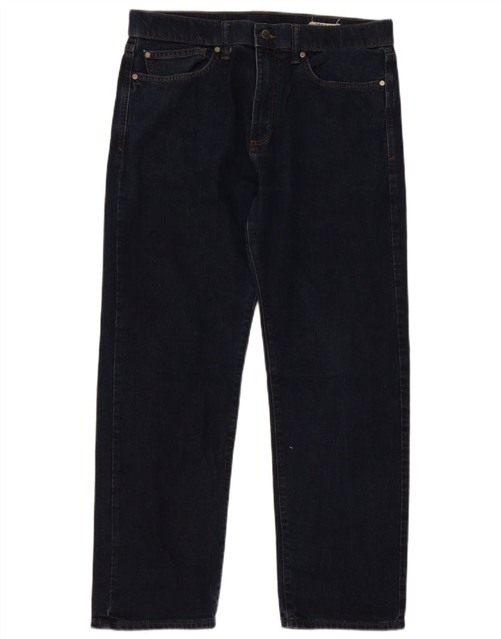 Jeans retos masculinos Marks & Spencer W34 L29 algodão azul marinho
