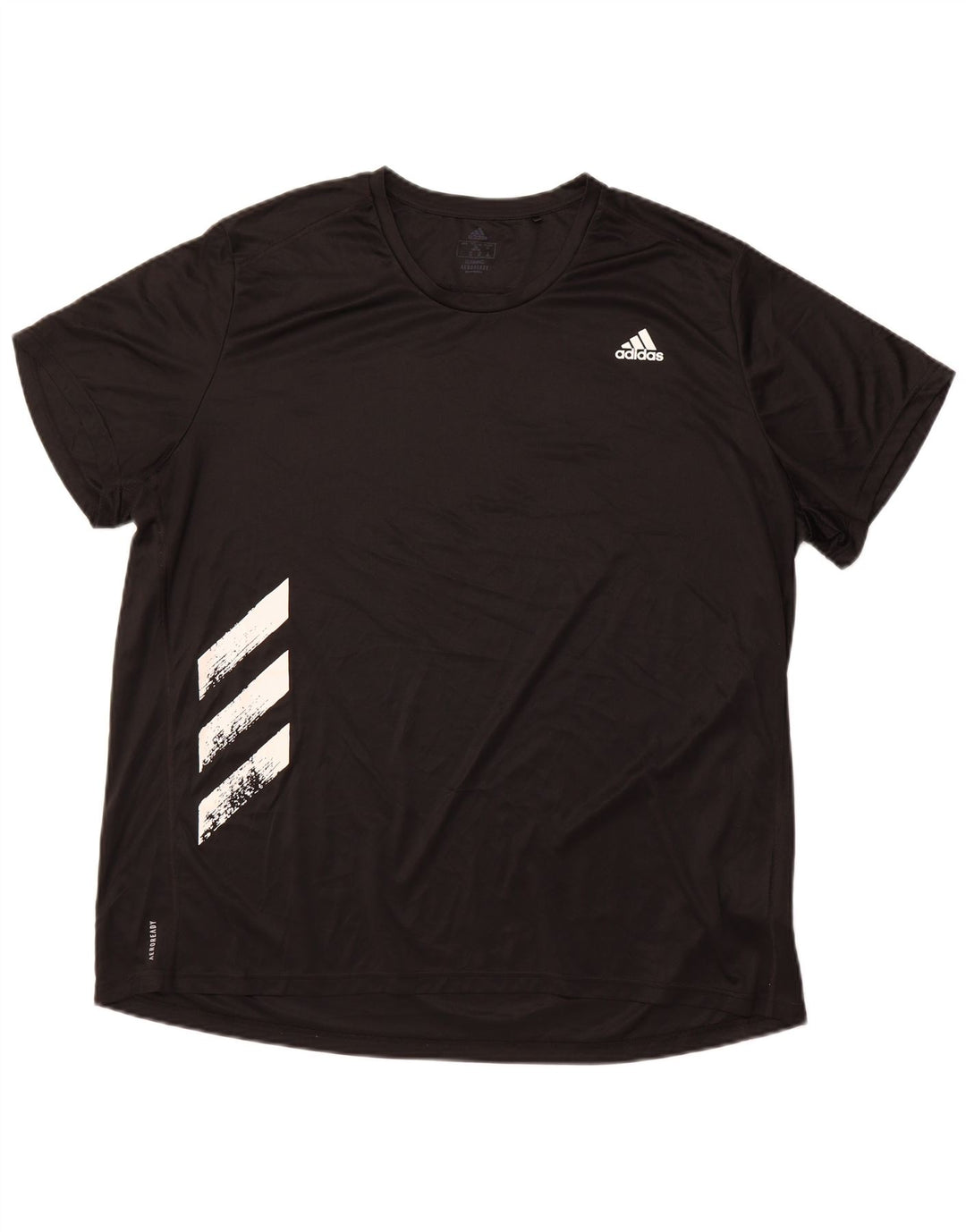 ADIDAS Mens Running T-Shirt Top 2XL Preto Poliéster Esportes