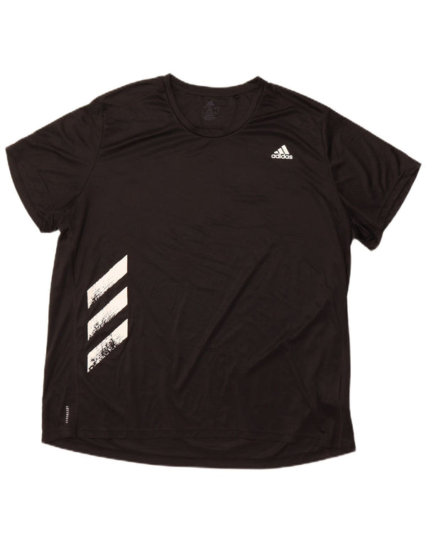 ADIDAS Mens Running T-Shirt Top 2XL Preto Poliéster Esportes