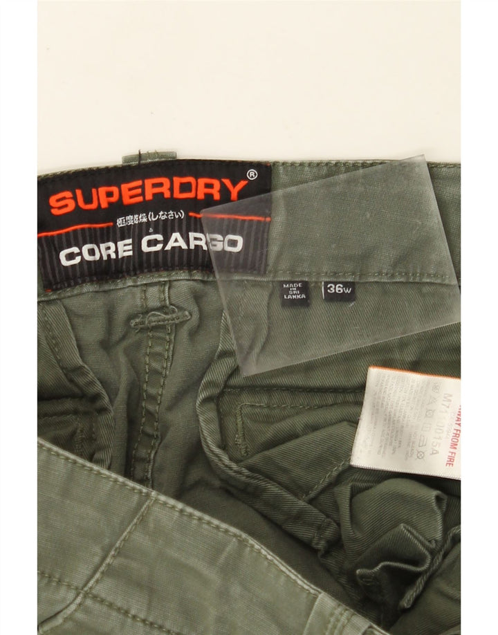 Shorts cargo masculino SUPERDRY W36 grande algodão cáqui