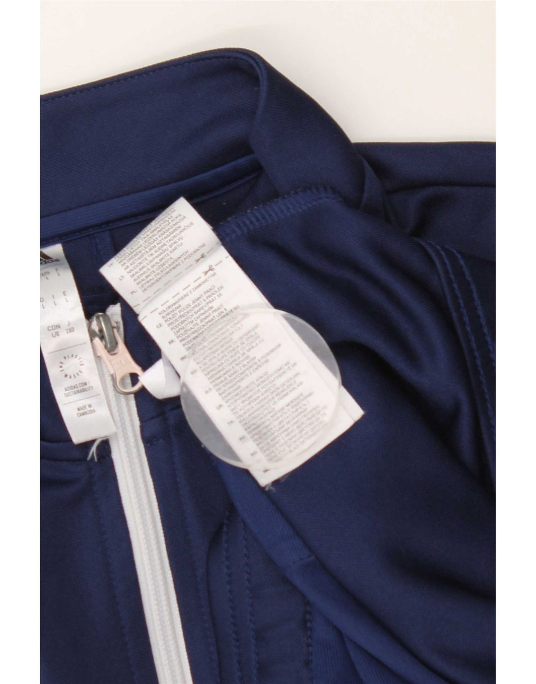 Adidas Mens Treino Top Jaqueta Grande Poliéster Azul Marinho