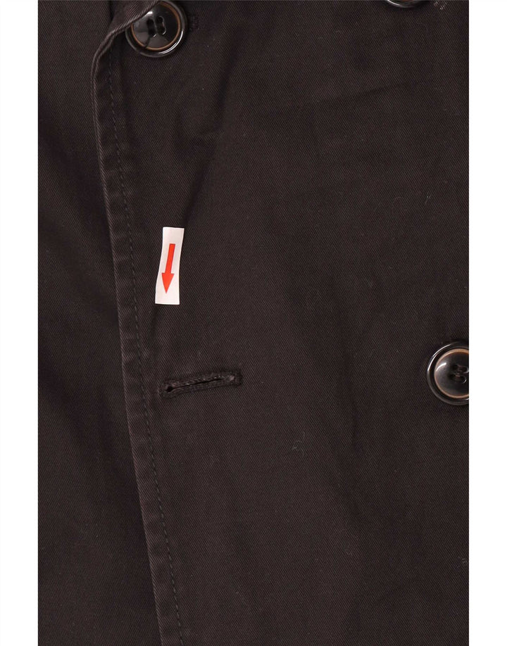 Zara Mens Pea Coat UK 38 Medium Black Cotton
