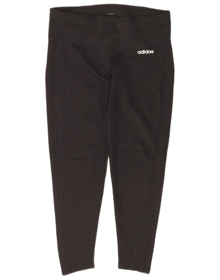 ADIDAS Womens Climalite Crop Leggings UK 16/18 Grande Preto Poliéster