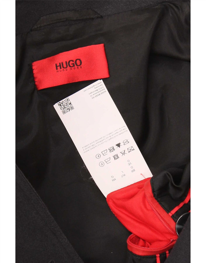 Casaco masculino Hugo Boss Pea UK 40 grande lã virgem azul marinho