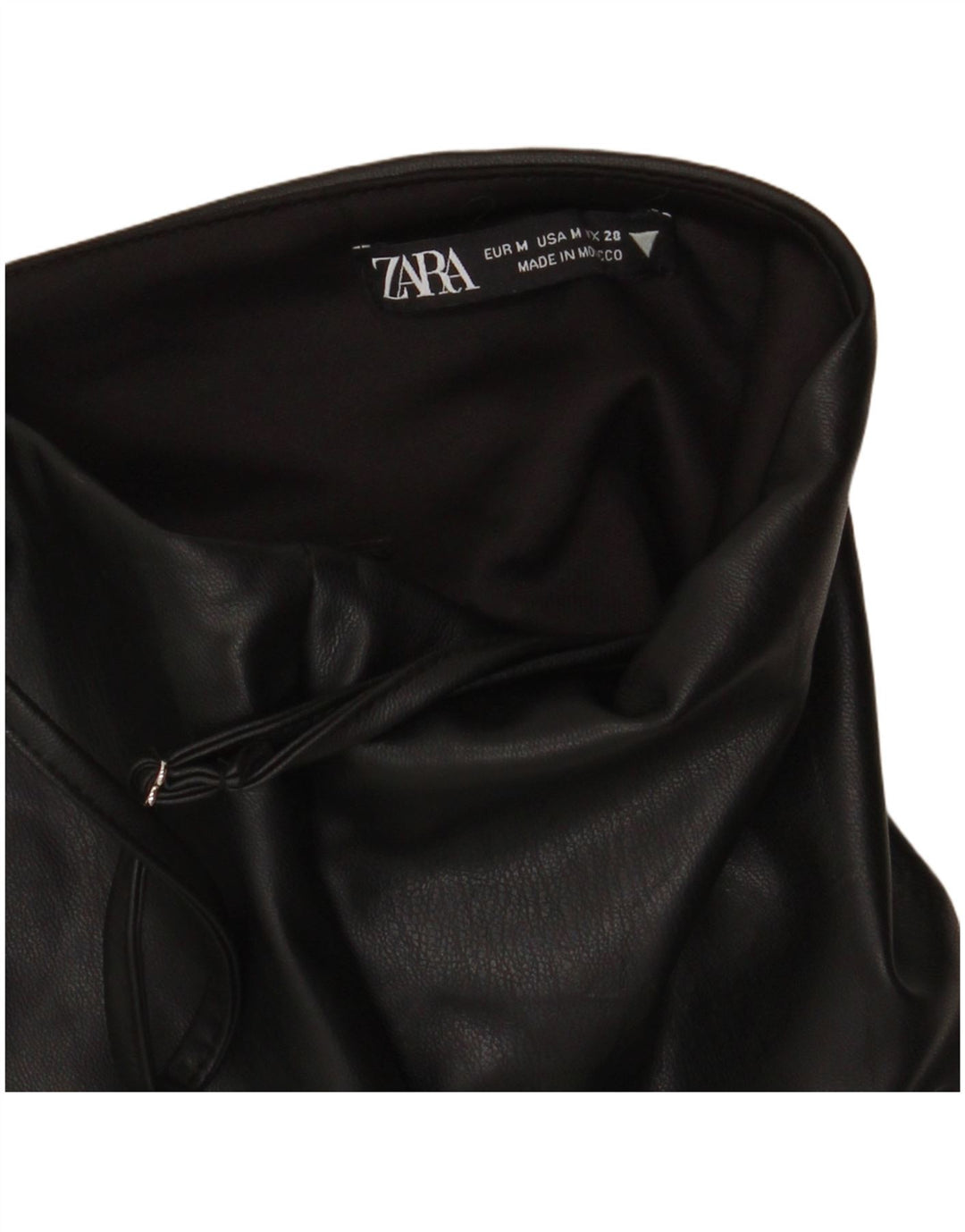 Top espartilho feminino de couro sintético Zara Reino Unido 12 médio preto