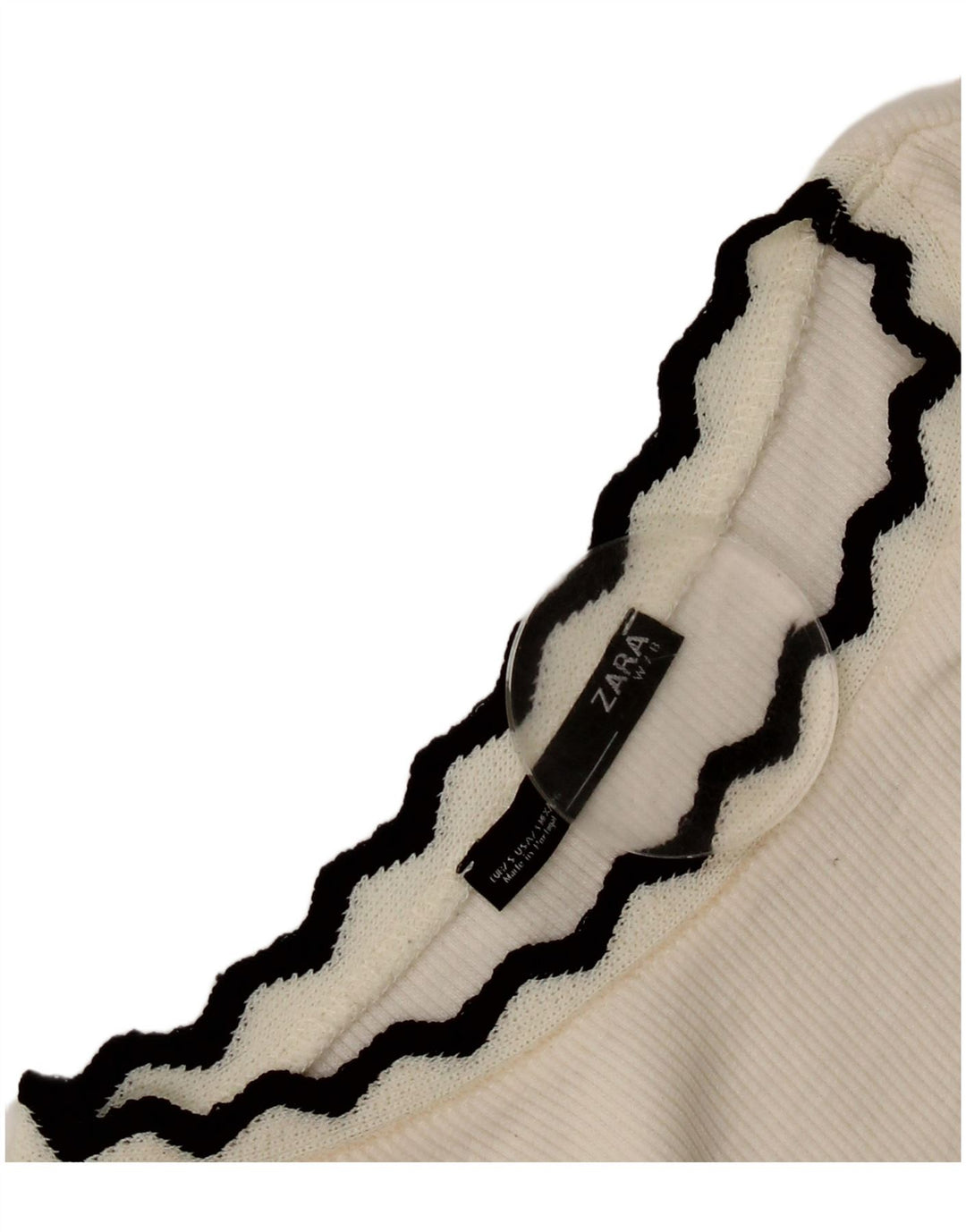 Zara Womens Crop Top Manga Longa Reino Unido 8 Pequeno Branco