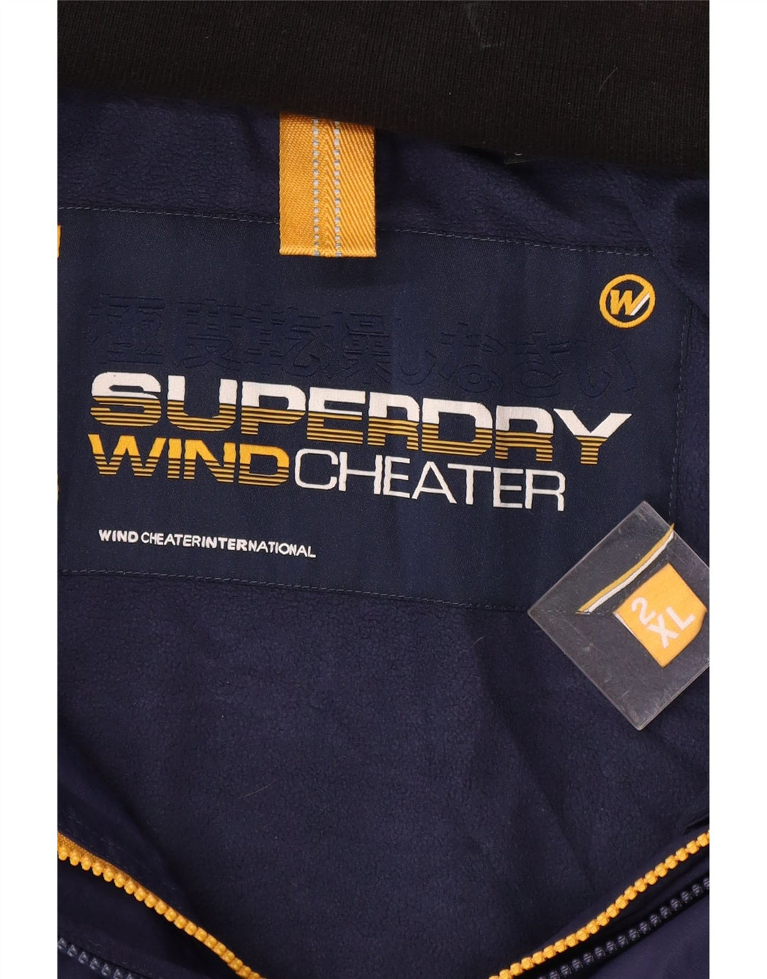 Jaqueta corta-vento feminina Superdry Windcheater Graphic UK 20 2XL azul marinho
