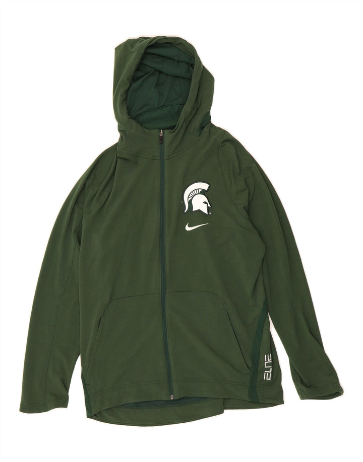 NIKE Womens Dri Fit Zip Hoodie Sweater UK 16 Large Green Rayon Vintage Nike and Second-Hand Nike from Messina Hembry 