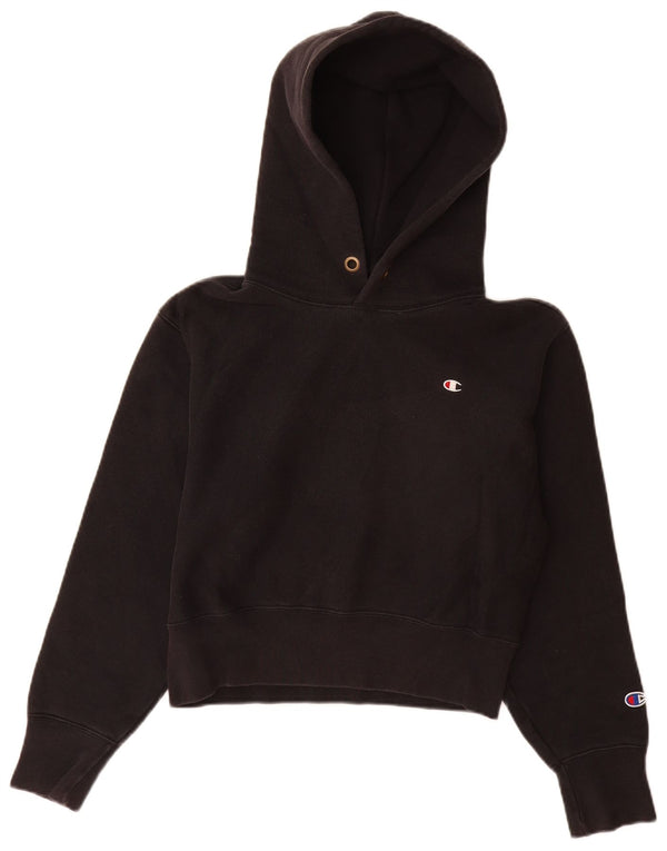Jumper com capuz feminino Champion UK 10 pequeno algodão preto