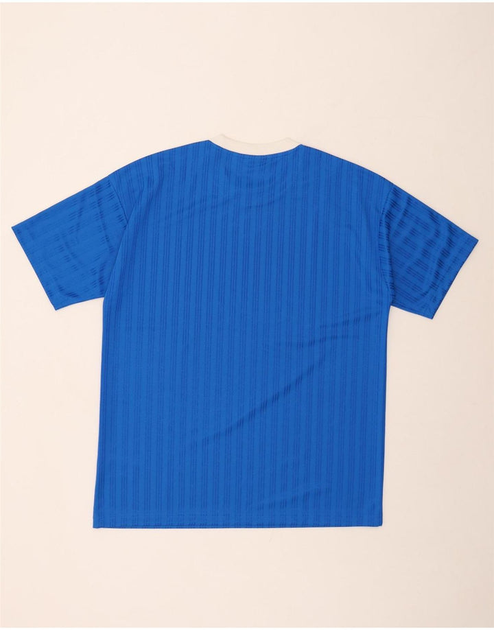 ADIDAS Mens Graphic T-Shirt Top Médio Azul Listrado Poliéster
