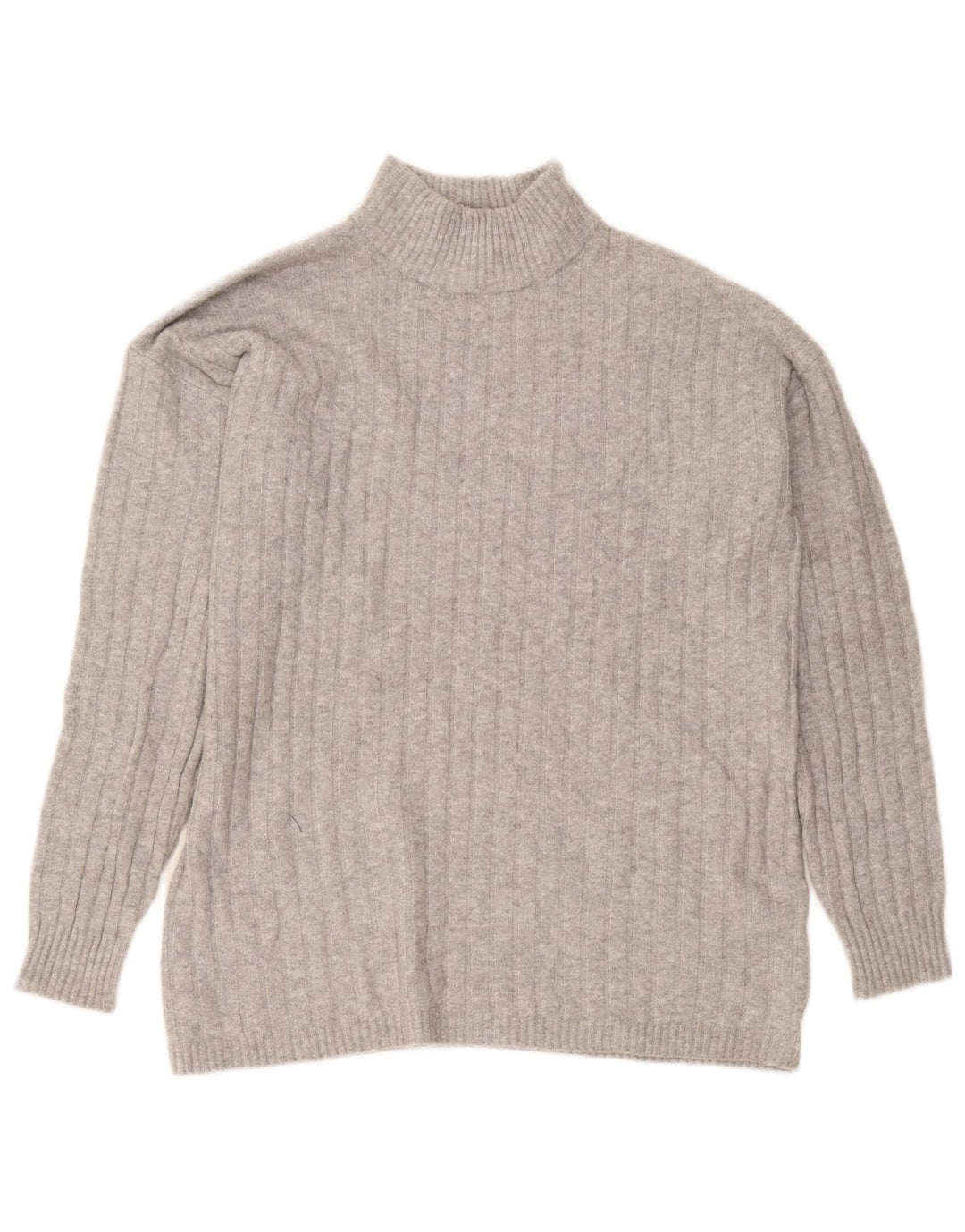 Suéter feminino Eddie Bauer com gola alta e gola tartaruga Reino Unido 14 cinza médio