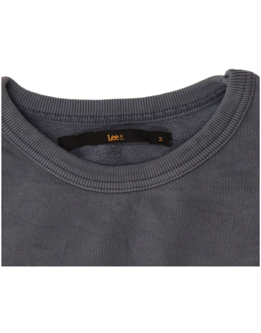 Top curto feminino Lee manga 3/4 Reino Unido 12 azul médio