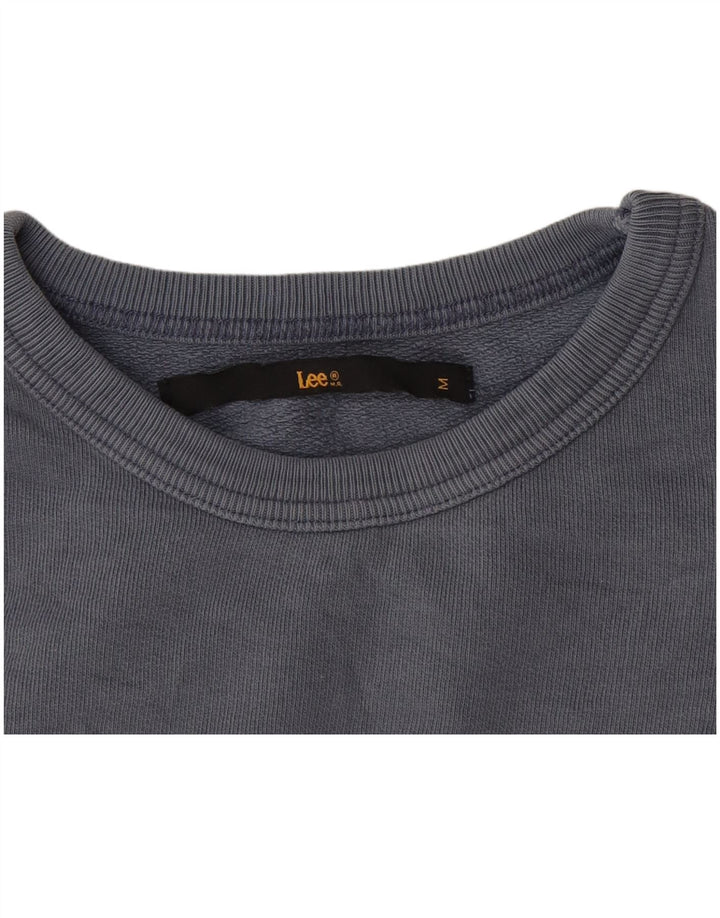 Top curto feminino Lee manga 3/4 Reino Unido 12 azul médio