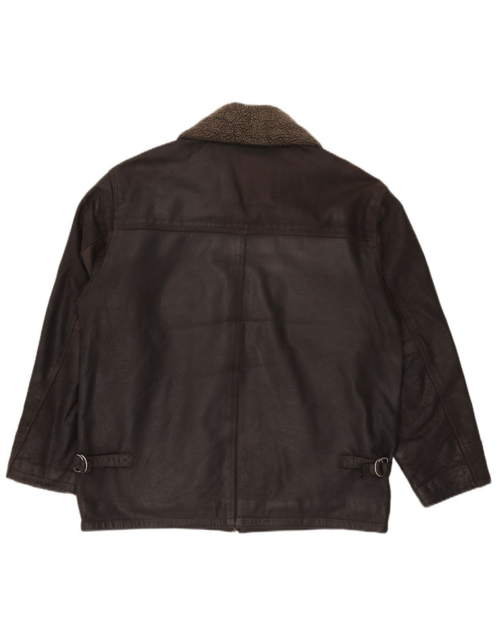 Jaqueta de couro masculina PANTERA UK 44 2XL couro marrom