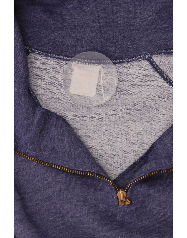 CHAMPION Suéter masculino com zíper e gola média azul marinho