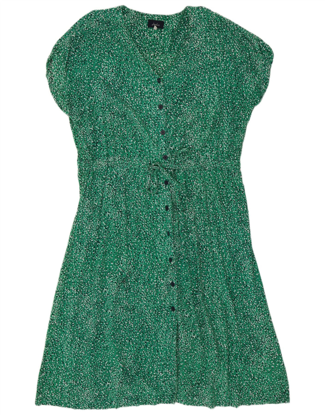JOULES Vestido camisa feminino de mangas curtas Reino Unido 18 XL viscose manchada verde
