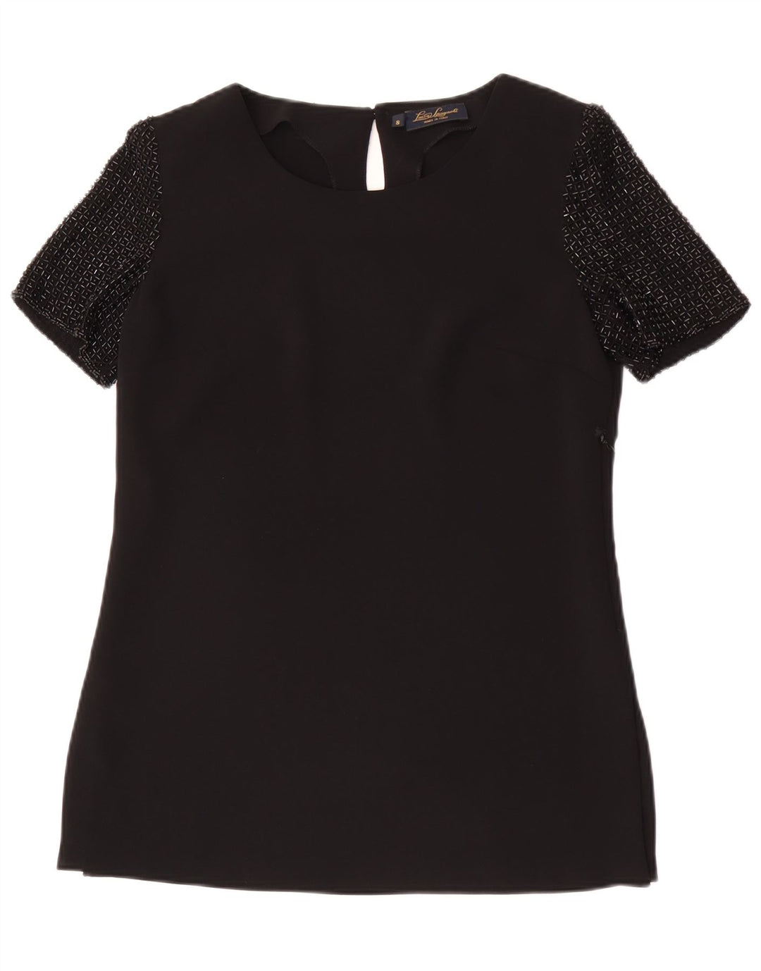 Blusa feminina Luisa Spagnoli UK 10 pequena poliéster preto