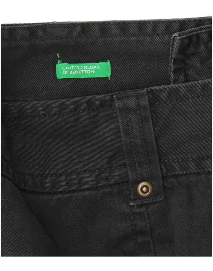 Mini saia jeans feminina BENETTON W28 médio preto
