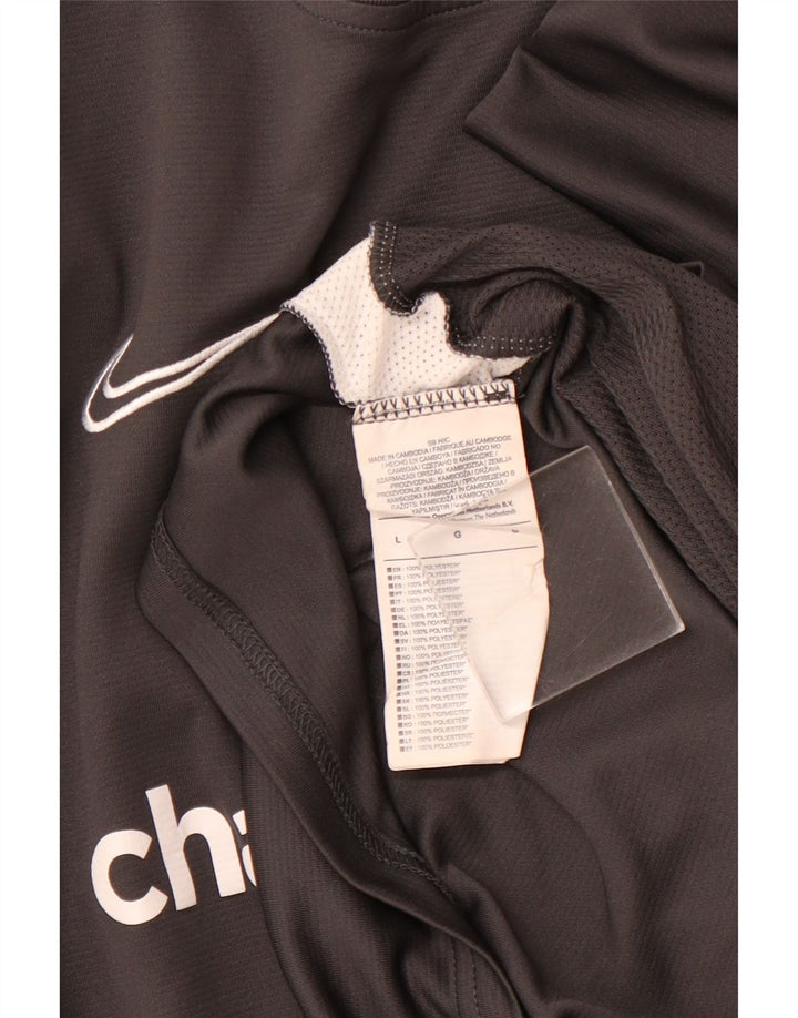 Camiseta gráfica masculina NIKE Top grande cinza colorblock poliéster