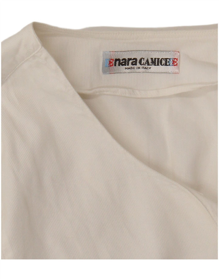 Blusa feminina Enara Camice com botões duplos UK 16 grande branca