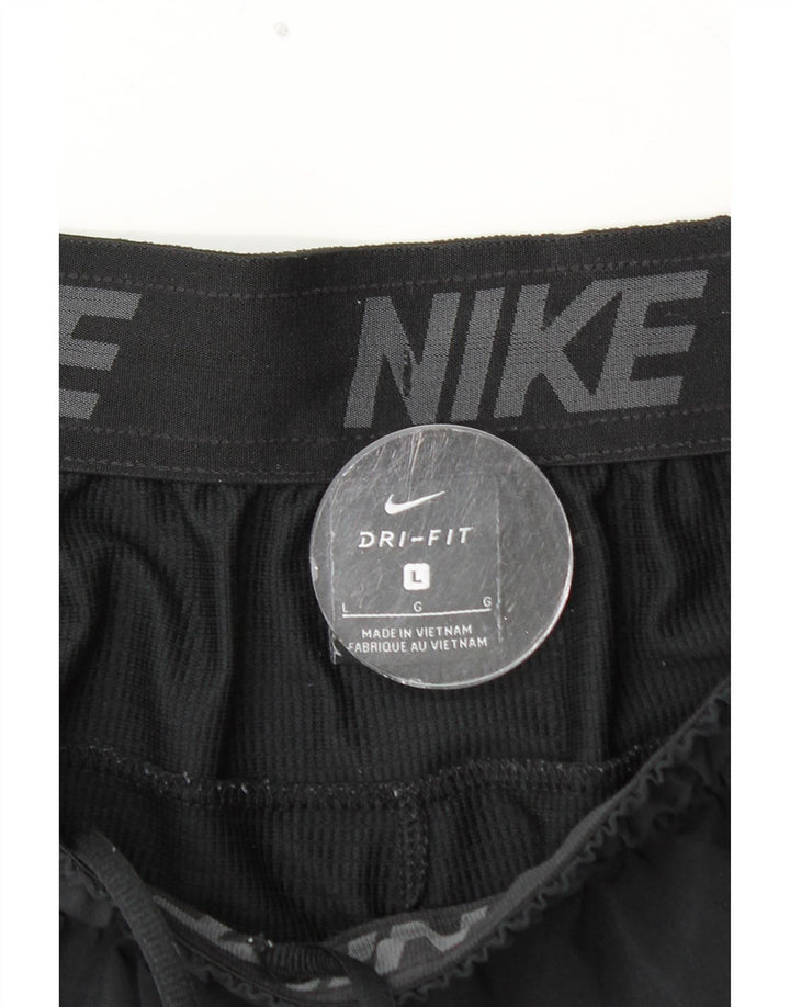NIKE Masculino Dri Fit Graphic Sport Shorts Grande Poliéster Preto