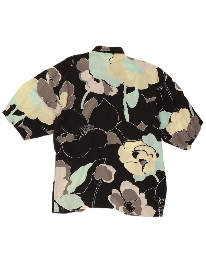 Camisa feminina Gianni Versace IT 44 médio preto floral