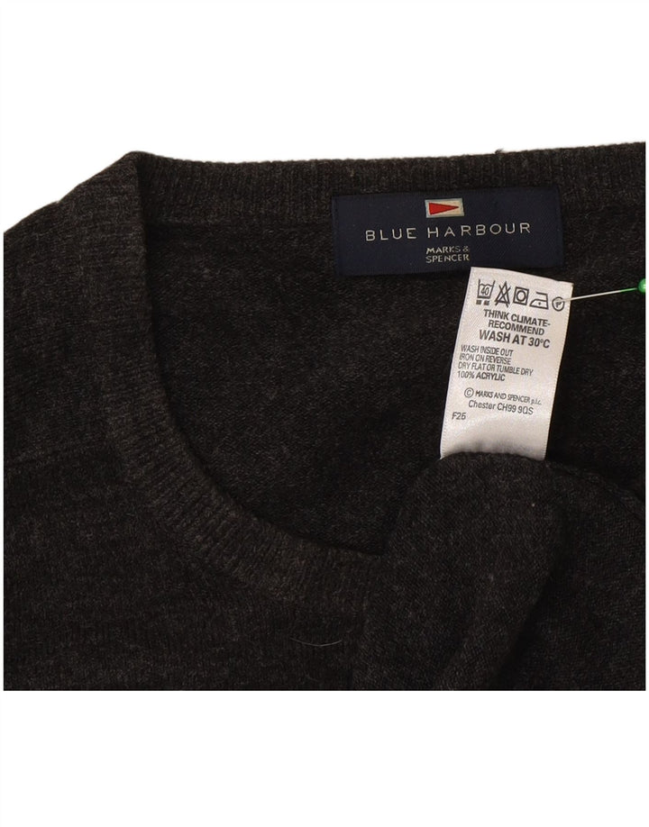 Suéter masculino Marks & Spencer com gola redonda e acrílico cinza médio